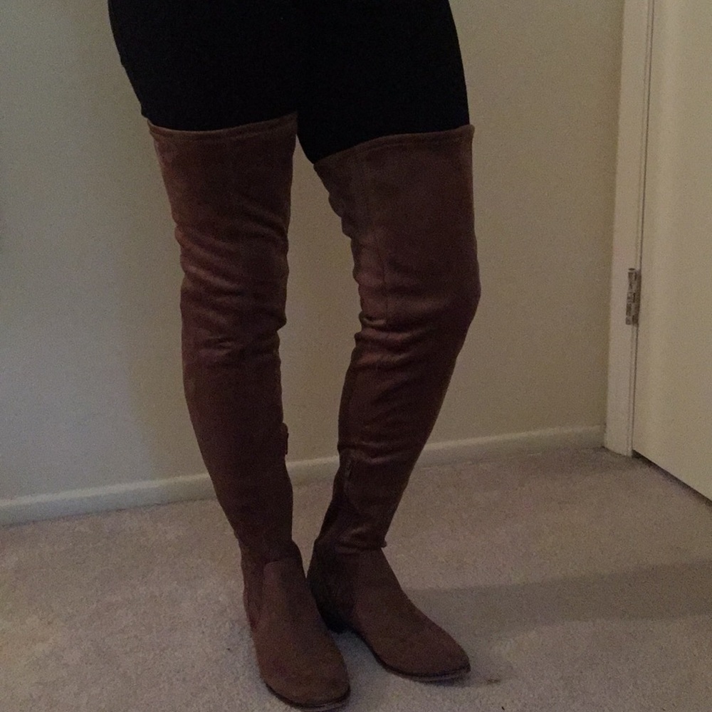 Suede thigh high boots. Worn once.